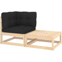 vidaXL Ensemble salon de jardin 2 pièces avec coussins pin massif