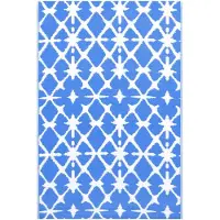 vidaXL Tapis d'extérieur ARAKIL blanc et bleu 190x290 cm PP