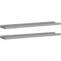 vidaXL Étagères à rebord pour cadre photo 2 pcs Gris 80x9x3 cm MDF