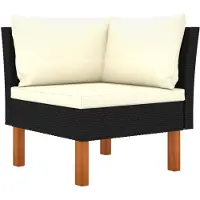 vidaXL Canapé d'angle Poly rotin et bois massif d'eucalyptus