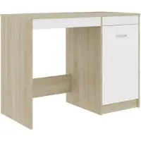 vidaXL Bureau Blanc Chêne Sonoma 100x50x76 cm Matériau dérivé du bois