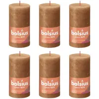 Bolsius Bougies pilier rustiques Shine 4 pcs 130x68 mm Marron épice