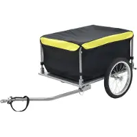 vidaXL Remorque vélo noir et jaune 65 kg