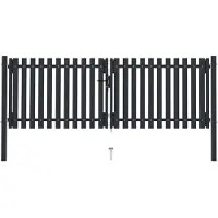 vidaXL Portail double en acier 300x100 cm anthracite