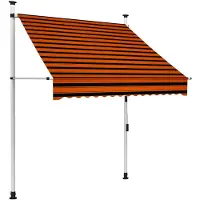 vidaXL Store rétractable manuel 150 cm Orange et brun