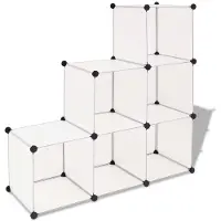 vidaXL Organisateur de rangement cube avec 6 compartiments Blanc
