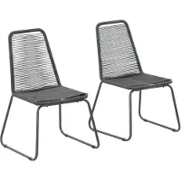 vidaXL Chaises de jardin 2 pcs. Poly rotin noir