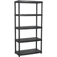 vidaXL Étagère de rangement à 5 niveaux Noir 91,5x45,7x185cm Plastique