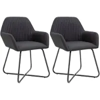 vidaXL Chaise de salle à manger 2 pcs. tissu noir