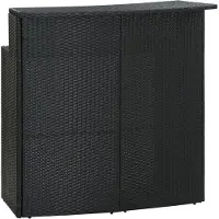vidaXL Table de bar de jardin noire 120x55x110 cm Poly rotin