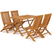 vidaXL Ensemble de jardin 5 pièces en teck massif
