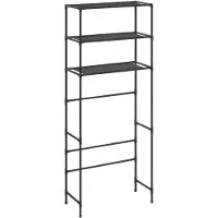 vidaXL Étagère pour machine à laver 3 étagères Noir 69x28x169 cm