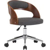 vidaXL Chaise de bureau pivotante Gris Bois courbé et tissu