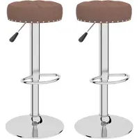 vidaXL Tabouret de bar 2 pcs tissu marron