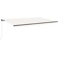 vidaXL Store manuel rétractable 500x350 cm Crème
