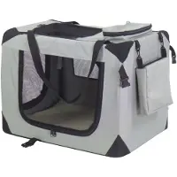 @Pet Caisse de transport pour chiens Nylon 90x61x65 cm Gris