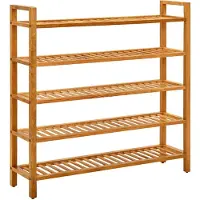 vidaXL Étagère à chaussures à 5 niveaux 100x27x100 cm Chêne massif
