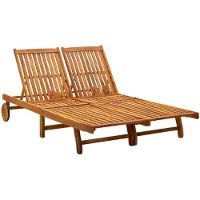 vidaXL bain de soleil 2 personnes en acacia 123 x 85 x199 cm