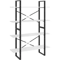 vidaXL Bibliothèque à 4 niveaux blanc 100x30x140 cm bois d'ingénierie