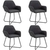 vidaXL Chaises à manger lot de 4 noir tissu277106