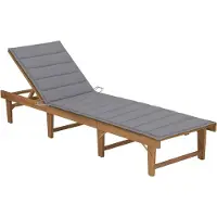 vidaXL Bain de soleil pliable avec support Acacia massif
