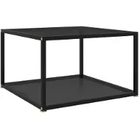vidaXL Table basse noire 60x60x35 cm verre trempé