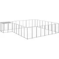 vidaXL Chenil Argenté 20,57 m² Acier