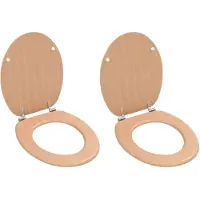 vidaXL Sièges WC lot de 2 avec couvercles MDF Design de bambou