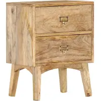 vidaXL Table de chevet 40x35x55 cm Bois de manguier solide