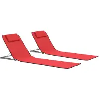 vidaXL Tapis de plage pliable 2 pcs. tissu rouge