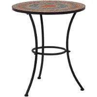 vidaXL Table de bistrot en mosaïque orange/gris 60 cm Céramique
