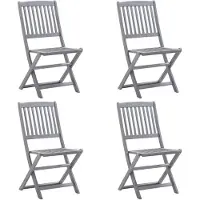 vidaXL Chaises de jardin pliantes 4 pcs. Bois massif acacia