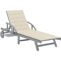 vidaXL Bain de soleil avec support acacia massif