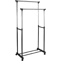 Huismerk Porte-vêtements double Noir et argenté