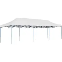 vidaXL Tente de réception Pop-Up pliable 3 x 9 m blanche
