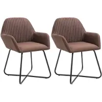 vidaXL Chaises à manger lot de 2 marron tissu249810