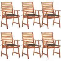 vidaXL 3078355, Terrasse, Siège rembourré, Acacia, Gris clair-marron, Polyester, 560 mm