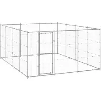 vidaXL Chenil extérieur Acier galvanisé 14,52 m²