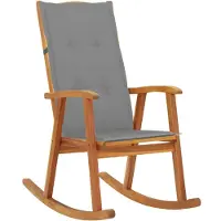 vidaXL Chaise à bascule avec supports en bois massif d'acacia