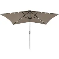 vidaXL Parasol avec LED et mât en acier Taupe 2x3 m