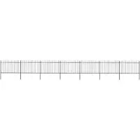 vidaXL Clôture de jardin avec pointes de lance Acier 11,9 x 1,2 m Noir