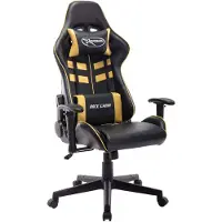 vidaXL Chaise de jeu noire et dorée en similicuir