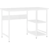 vidaXL Table d'ordinateur blanche 105x55x72 cm MDF et métal