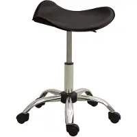 vidaXL Chaise de bureau "Hamminkeln" en simili cuir (60% PVC, 25% polyester, 15% coton), acier chromé marron. Dimensions (l/h/p) 44x57x44 cm