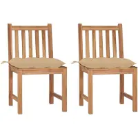 vidaXL Chaises de jardin 2 pcs. avec coussins teck massif