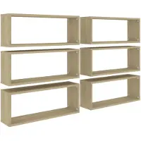 vidaXL Étagères murales cube 6 pcs Chêne sonoma Bois d’ingénierie