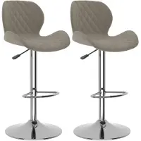 vidaXL Tabouret de bar 2 pcs velours gris clair