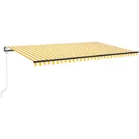 vidaXL Store automatique rétractable 500x350 cm jaune et blanc