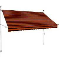 vidaXL Store rétractable manuel 250 cm Orange et brun