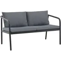 vidaXL banc de jardin 2 places en aluminium avec supports gris